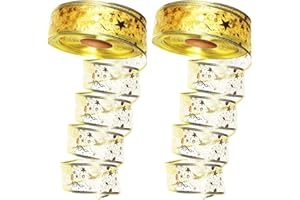 MEIYIFAN 2 Rollos de Cinta Navideña,Cinta de Organza Navidad,Navideño Cinta de Alambre Brillante,para Hogar Árbol de Navidad Envoltura Artesanía DIY(5CM/20M)