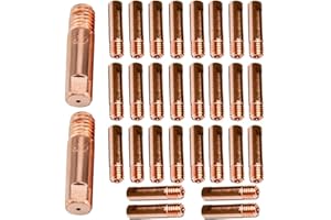 JJL 30 Pcs Copper Contact Tips Welding Contact Tips 0.8 MM 0.9 MM 1.0 MM Copper Contact Tip for 15AK MIG/MAG Welding Torch Consumables