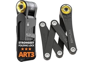 SEATYLOCK FoldyLock Forever Folding Bike Lock - Patented Sleek High Security Gold Rated Bicycle Lock - Heavy Duty Anti Theft Smart Secure Guard with Keys and Case Mount for e-Bikes City Bikes - 90 CM