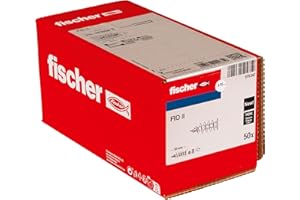 fischer Kołek do izolacji FID II, kołki z tworzywa sztucznego do mocowania lekkich przedmiotów w materiałach izolacyjnych, uniwersalne zastosowanie, bez wstępnego wiercenia, 50 szt.