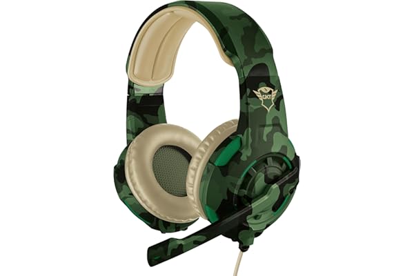 Trust Gaming GXT 310C Radius Casque Gamer avec Micro pour PC, Ordinateur Portable, PS4 et Xbox One, Jack 3.5mm - Jungle Camo