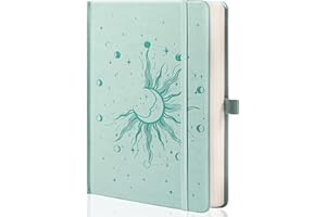 MGGAO Sun & Moon Diarios para Mujeres Hombres, A5 cuadernos de tapa dura para escribir para el trabajo, viajes, escuela,318 páginas numeradas,14.7 x 21.4 cm
