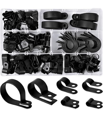 Sourcing Map 20 Clip Fermacavi In Nylon Tipo R, Diametro 5 Mm, Bianche: Per Gestione Cavi Ordinata