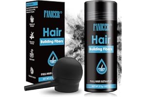 NACERLARY PoudreDensifianteCheveux, Poudre de Cheveux, Fibre Capillaire Avec Applicateur en Spray, Poudre de Spray épaississant, Naturellement plus Epais, Pour Femmes et Hommes,Noir