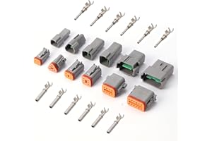 JYCONNECTS KFZ Steckverbinder Set, Deutscher Stecker 2 3 4 6 8 12 Polig, Wasserdichter DT Stecker für Motorrad und Boot
