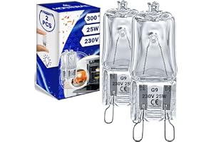 2 st halogenlampor för ugn, G9, 25 W, 230 V, 300 °C, med originalkod 00607291 607291 för Bosch, Siemens och Balay – MONTERAL