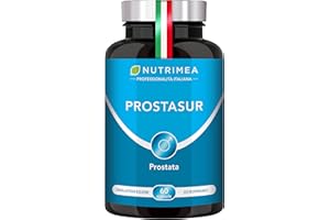 PLASTIMEA Prostasur | Integratore con Serenoa Repens 380 mg (Saw Palmetto), Urtica Diocia, Pygeum Africanum e Zinco | Salute della Prostata e delle Vie Urinarie | 60 Capsule | 1 Mese di Trattamento