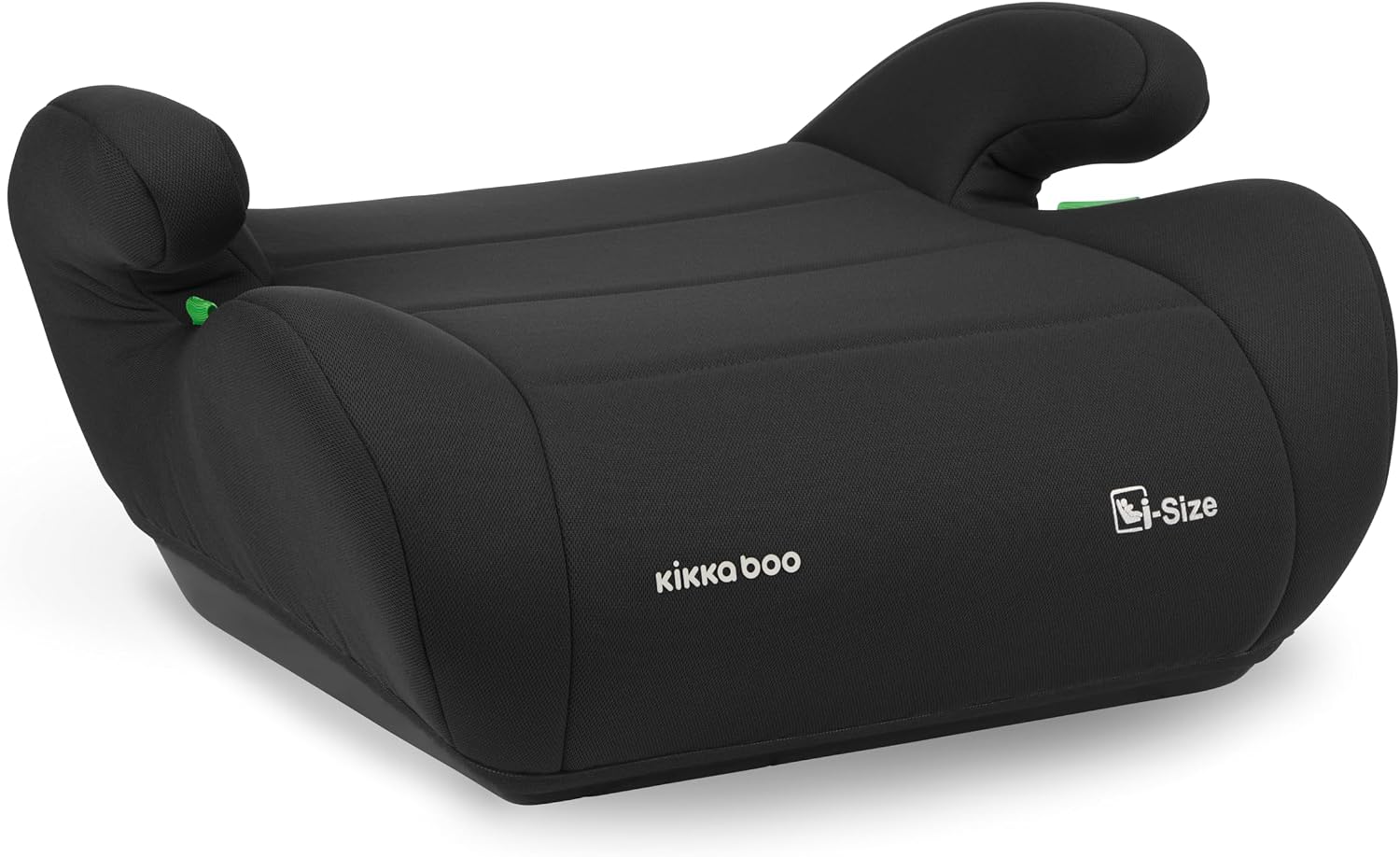 KikkaBoo Alzador Coche Niño i-UP, i-Size, 125-150 cm, Silla Coche Grupo 3, de 7 a 12 años, de 22 a 36 kg, Elevador Coche, Fácil Instalación con Cinturón, Negro