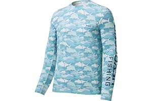 Bassdash Hombres Camuflaje de Pesca UPF 50+ Manga Larga de Secado Rápido Camiseta Ligera para Senderismo al Aire Libre, Kayak FS37M