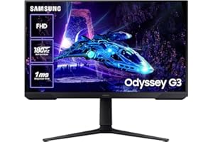 Samsung LS27DG300EUXEN - Monitor Gaming Odyssey G3 de 27" Full HD (1920 x 1080, 16:9, 180Hz, 1ms, Panel IPS, AMD FreeSync, Modo Eye Saver, Flicker Free), Negro, Versión 2024