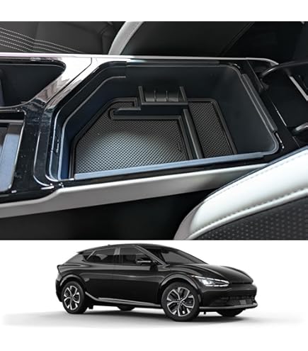Organisateur Kia EV3 Organisateur Console Centrale Pour Kia EV3 GT Line 2024-2027 - Boîte Rangement Accoudoir Avec Tapis Antidérapant Rangeur Accoudoir Voiture