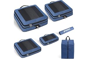 Prezon Kompresyjne organizery podróżne, z ulepszonym okienkiem z siateczką, przejrzyste i przenośne, rozkładane etui podróżne