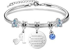 COEROW Braccialetti Delle Donne Con Lettere Iniziali-Regalo Personalizzato Per Buoni Amici,Amicizia Stella Bracciale e Ragazze Braccialetti-Nome Braccialetti Dare Sorella Collega Figlia Gioielli