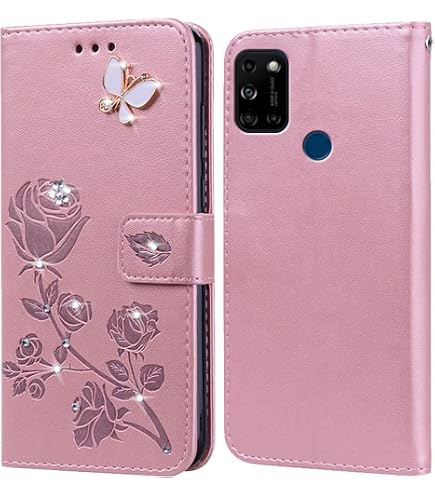 Hülle Für Wiko View 4 / View 4 Lite – PU Leder Wallet Case Mit Kartenschlitz, Klapphülle In Blau Mit Blumenmuster