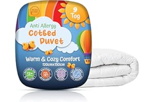 Rohi 9 Tog Cot Bed Duvet – Microfibre Anti-Allergy Toddler Duvet – Lightweight, Breathable & Ultra Comfy Baby Quilt 120cm x 150cm