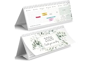 ‎PAPERLIONS Tischkalender 2026 quer I Wochenkalender zum Aufstellen I Schreibtischkalender 2026 im Querformat, zum Hinstellen auf dem Schreibtisch