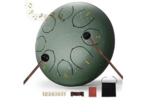 Ståltungtrumma – 6 tum 8 noter regntrumma – utomhusslagverksinstrument med klubbor, musikbok och mjuk bärväska – lätt att spela nybörjare handpan och perfekt musikgåva