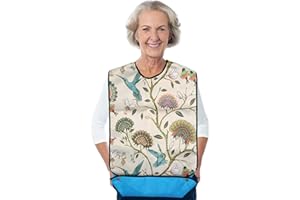 EQLEF Babero Adulto, impermeable, lavable, protector de ropa para la hora de la comida, delantal de ayuda elegante para mujeres
