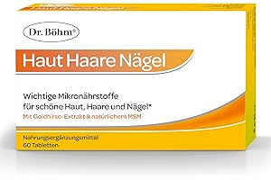 ‎DR BÖHM Dr. Böhm Haut Haare Nägel: Vitamine & Nährstoffe für Haut, Haare & Nägel, mit Silizium aus Goldhirse & Kieselerde, Selen, Biotin, Zink, 60 Tabletten