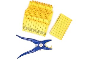 MOGOULUA Universale Pinza Etichette Bovini Orecchie Pinza per orecchio Animale Pinze Per Auricolari in un unico pezzo pinza per Bestiame Tag applicatore Maiale Caprino Animale con numero 001-100