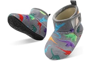 JOINFREE Baby Girls Boys House Shoes Baby Slippers with Non-Slip Rubber Sole Toddlers Cozy Home Booties