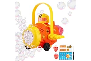 USHOP Pistola a Bolle per Bambini,Piccola Macchina per Bolla,Bubble Maker Giocattoli per Bambini,Automatica Macchina di Sapone,Soffiatore Bolle para Matrimonio Giochi Esterno Feste Compleanno-arancia