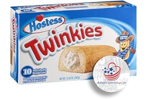 ‎AMERICANFOOD4U AMERICANFOOD4U Hostess Twinkies, 10 Stück, Mini Kuchen mit cremiger Vanille-Füllung, amerikanische Süßigkeiten