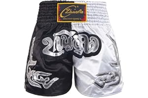 Miaeowve Kinder Junge Muay Thai Short Fighter Thaishorts Thaiboxen Hose Kickboxen Kurz Leggings Kickboxing Sportbekleidung Fitness