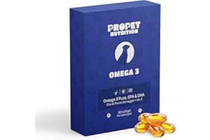 PROPET NUTRITION Omega 3 Cani e Gatti. 60 Capsule. Olio di pesce 100% Selvaggio + Vitamina E. Salute del Pelo e delle Articolazioni. EPA e DHA. Antinfiammatorio e Antiossidante