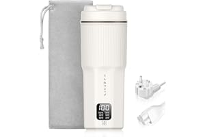 QianShouYan Bollitore da Viaggio 450ml con 6 Impostazioni di Temperatura, Bollitore da Viaggio 300W, Protezione da Surriscaldamento, Piccolo Bollitore Antigoccia, 100V~240V Adatto per Campeggio
