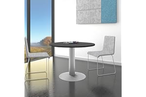 Weber Büro Optima runder Besprechungstisch Ø 100 cm Anthrazit Silbernes Gestell Tisch Esstisch