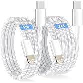 USB C to Lightning Cable for iPhone (2 Pieces, 1M+2M) [MFi Certified] | Lightning Cable USB C i Phone Fast Charging PD Data T