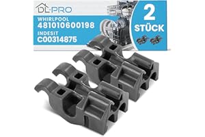 DL-pro Geschirrspüler Unterkorbhalterung 2 Stück für Whirlpool 481010600198 Indesit C00314875 klappbar robust für Teller Klappstacheln Stachelreihe in Spülmaschinenkorb