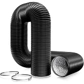 Aygrochy Black 150mm PVC Vent Hose 3m Aluminum Pipe Flexible Aluminum Hose for Universal Dryer Kitchen Hood Extractor Fan