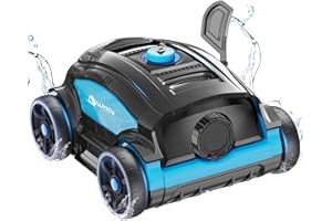 Robot Piscina para 130 Minutos Limpieza, Limpiafondos Piscina con Indicador LED, Doble Motor, Cepillo de Fondo, Aspiradora para Piscinas de Fondo Plano de hasta 100m² WINNY POOL CLEANER