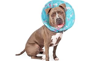 Lelepet Dog Cone Collar, Soft Dog Recovery Collar for Large Dogs Cats, Adjustable Pet Neck Cone for Dogs After Surgery, Comfy & Breathable Dog Protective Cone Anti-Lick Elizabeth Collar, Blue L