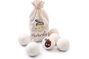 ‎NATURLING naturling Trocknerbälle 6er Pack - Filz Bälle als Weichspüler Alternative ohne Chemie