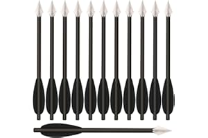 WANVZMR Mini Crossbow Bolts,6.3" Crossbow Arrows,Carbon Crossbow Bolts Arrows with Broadhead Tips Hunting Arrows for 50-80lbs Pistol Crossbow Practicing Shooting Target Small Hunting