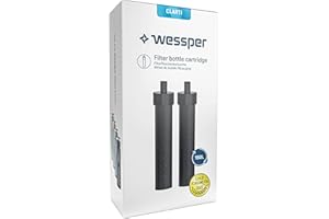Wessper Clarti Filtr do Wody, 2-pak Filtr do Butelek Tritanowych do Picia Wessper Redukuje Chlor, Mikrocząsteczki i Inne Substancje Zakłócające Smak w Wodzie Kranowej