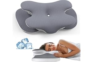 A-Pce Memory Foam-Kissen für Alle Schläfer, Ergonomisches Orthopädisches Kopfkissen zur Linderung von Nacken- und Schulterschmerzen, Nackenkissen mit Abnehmbarem Bezug, Grau