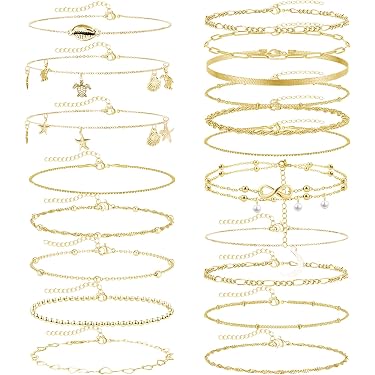 Bijoux Pied été Réglables Adramata 4 Pcs Bracelets De Cheville Pour Femme Bracelet De Bracelet Cheville Ajustable Cadeau
