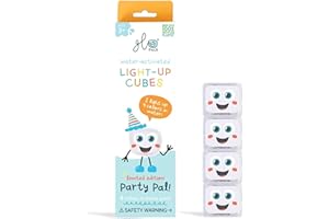 Glo Pals, Set 4 Cubi Luminosi Party Pal, Giochi da Bagnetto per Bambini da 3 Anni di Età, Aiuta lo Sviluppo Sensoriale e Cognitivo, con Illuminazione Automatica, Bianco
