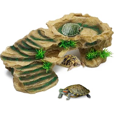 Piattaforma Per Tartarughe In Acrilico Con Scaletta - Isola Per Crogiolarsi In Acquario