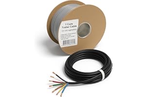 BMF DIRECT Automotive 7 Core Cable 12V 24V Wire Multistrand Trailer Cable Thin Wall (30M Roll, 0.5mm² 11Amps)