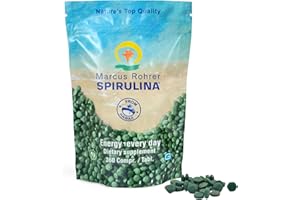 MARCUS ROHRER SPIRULINA delle Hawaii, Busta Richiudibile 360 Compresse Ricarica, Doypack Pratico e Trasportabile, Vitamine e Minerali, Supporto Quotidiano, Vegan