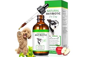 JCZQDRPC natural antibiotics for dogs, 60ml dog antibiotics, Dog Supplement Drops Supports Dogs Allergy Relief, Supports Dogs Skin Itch Relief, Dog Multivitamin, Bacon Flavor