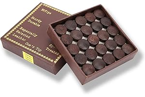 Eosnow 50 Pezzi Punta Stecca da Biliardo Marrone-Rosso, 13 mm / 0,5 Pollici Stecca comunemente usata Materiale in Pelle Bovina Punta Stecca ad Alta densità per Protezione Contro Lo Slittamento