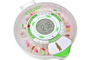 EDOSO Pilulier électronique intelligent automatique avec alarme | Modèle 2021 | 9 larm par jour | Grand écran et boutons | Anneaux français