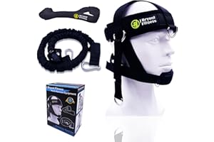 J Bryant Imbracatura regolabile per il collo per sollevamento pesi con fasce tubolari di resistenza e set di ancoraggio per porta per allenamento della forza del collo