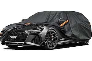 ‎KAYME kayme 7 Schichten Autoabdeckung Wasserdicht Atmungsaktiv, Vollgarage Autoplane Kompatibel mit A6 Avant, Mercedes-Benz E klasse T-Modell, 5er Touring, Volvo V90, Abdeckplane für Kombi(485 bis 505 cm)